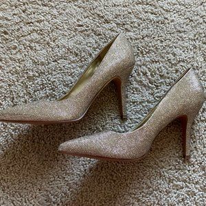 Nine West Gold Glitter Stiletto Heels